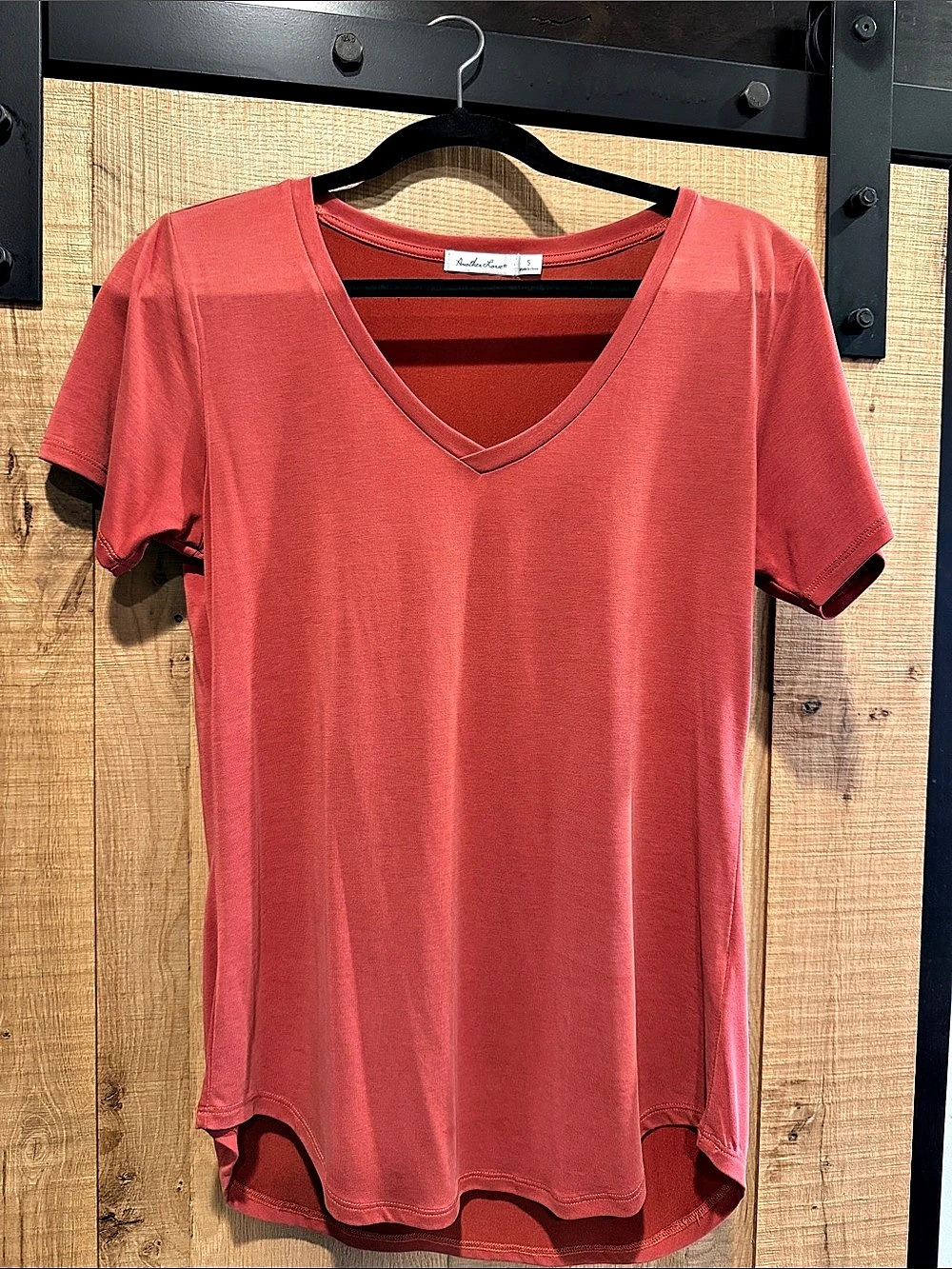 Another Love Short Sleeve V-Neck Top in Orange